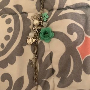 Blue flower and silver necklace